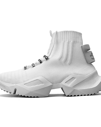 Men's High-Top Lightweight Mesh Sneakers with Lace-Up Design