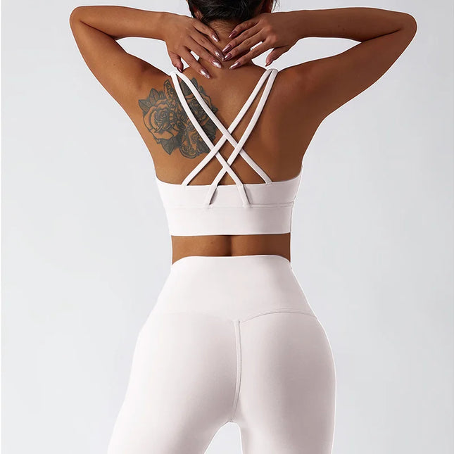 2-Piece Women's Yoga Set: Push-Up Bra and Leggings Combo - Various Colors
