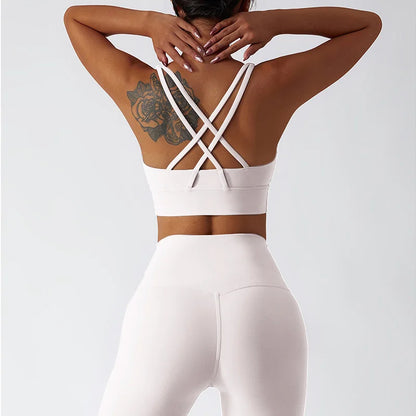 2-Piece Women's Yoga Set: Push-Up Bra and Leggings Combo - Various Colors