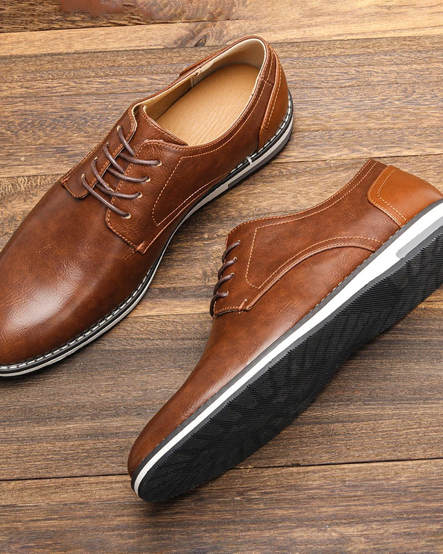 Men's Faux Leather Lace-Up Shoes