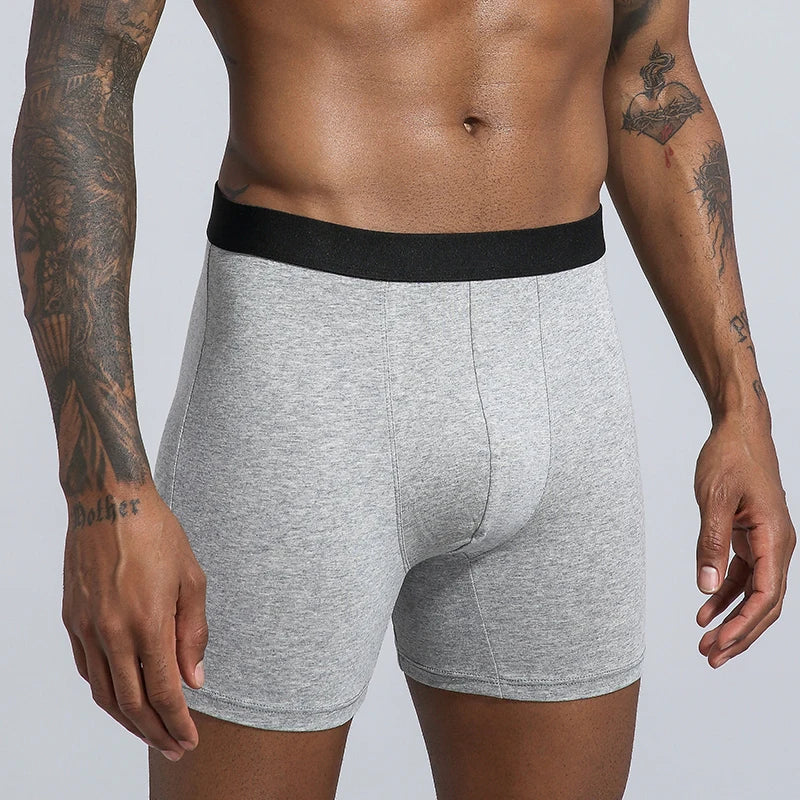 10-Pack Men’s Cotton Mid-Long Boxer Shorts – Comfortable & Breathable Underwear for Men