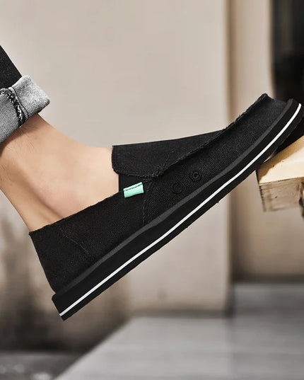 Men's Canvas Casual Sneakers & Loafers – Breathable Low-Top Shoes