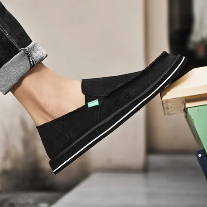 Men's Canvas Casual Sneakers & Loafers – Breathable Low-Top Shoes