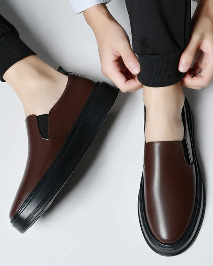 Men's Genuine Leather Slip-On Casual Shoes with Soft Sole