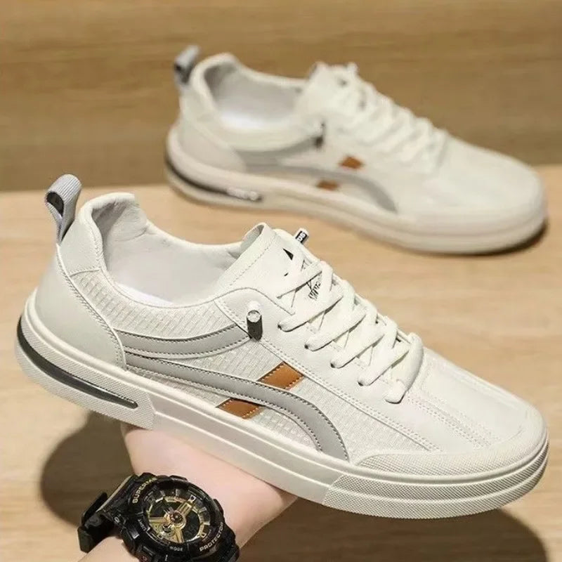 Men's Low Top Lace-Up Sneakers - Comfortable Casual Athletic Shoes for Men