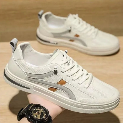 Men's Low Top Lace-Up Sneakers - Comfortable Casual Athletic Shoes for Men