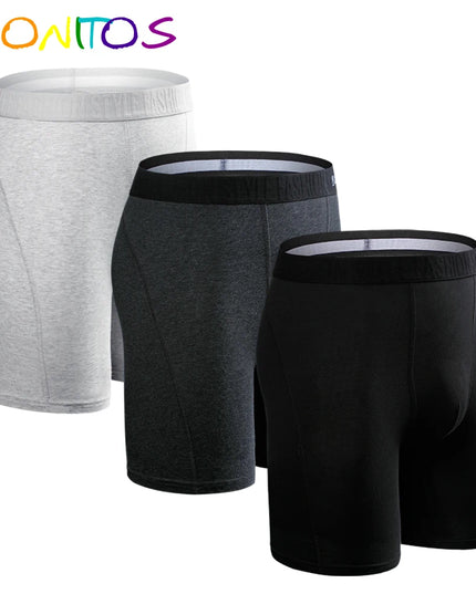 3-Pack Men’s Cotton Boxer Shorts – Long Fit