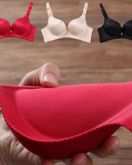 Women's Thickened Adjustable Push-Up Bra with No Steel Ring