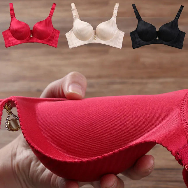 Women's Thickened Adjustable Push-Up Bra with No Steel Ring
