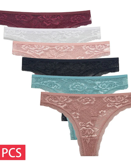5-Piece Set of Women's Transparent G-String Thongs - Various Color Set