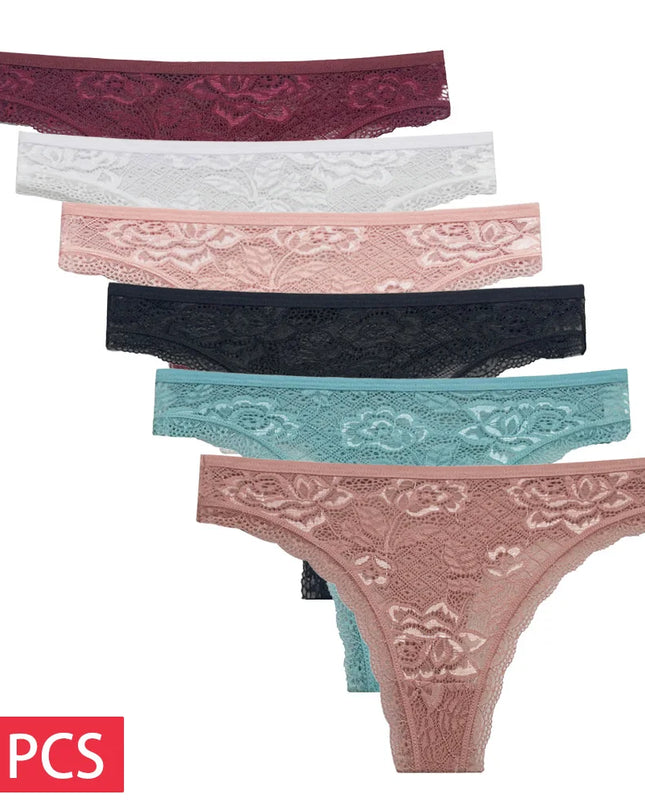5-Piece Set of Women's Transparent G-String Thongs - Various Color Set