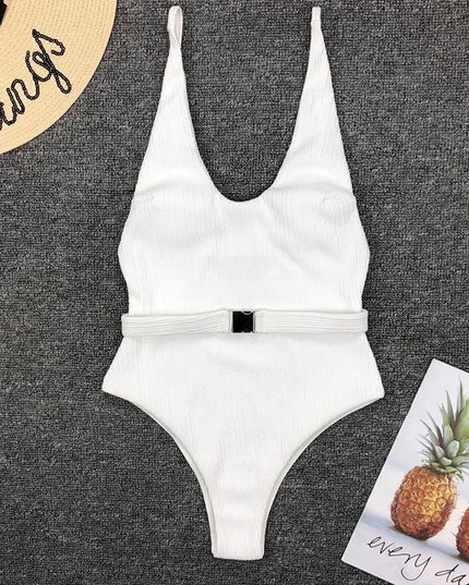 Women's One Piece Swimsuit - V-Neck Bodysuit Swimsuit