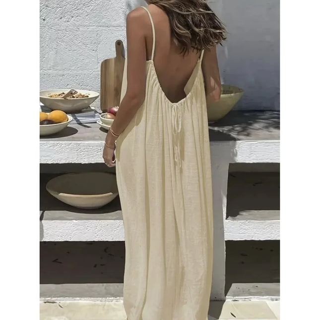 Women's Strapless Backless Long Loose Fit Maxi Dress
