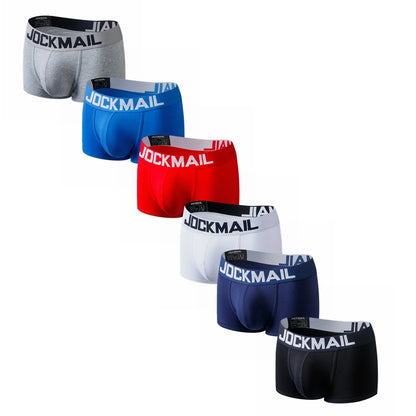 JOCKMAIL 6Pcs/Lot  Man  Boxershorts Cotton Men Boxers Male Breathable Underwear Men’s Panties Soft Boxer Briefs