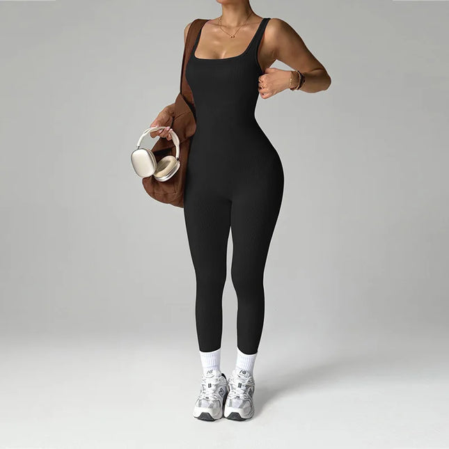 Women's Seamless Slim Fit One-Piece Jumpsuit with High Elasticity