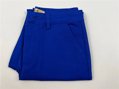Women's High Waist Slim Slimming Skinny Pencil Pants - Elastic Ankle-Length Trousers