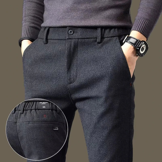 Men's Casual Straight Leg Long Pants - Slim Fit Design