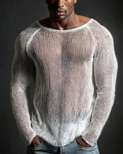 Men's Breathable Transparent Long Sleeve Sweater