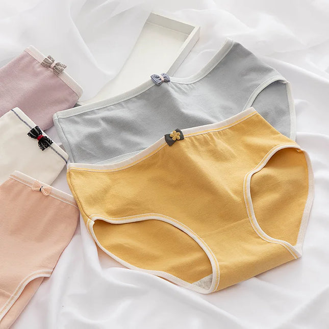 10Pcs Women's Cotton Panties – Comfortable Cartoon Print Underwear Set
