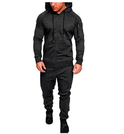 Men's Two-Piece Hooded Sweatshirt & Drawstring Pants Set