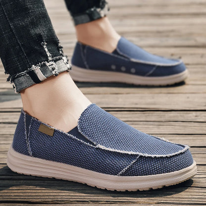 Men's Breathable Denim Canvas Slip-On Sneakers