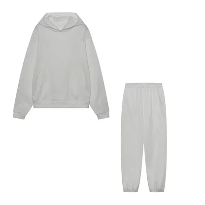 Women's Thickened Long-Sleeve Hoodie and Drawstring Pants Set