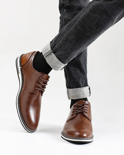Men's Faux Leather Lace-Up Shoes