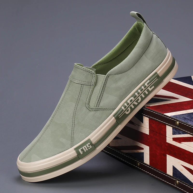 Men's Canvas Slip-On Shoes - Lightweight, Breathable, Anti-Slip Men's Casual Sneakers