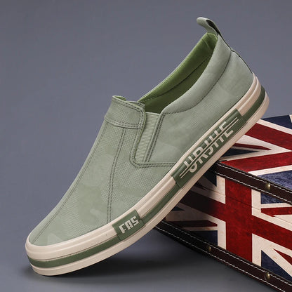 Men's Canvas Slip-On Shoes - Lightweight, Breathable, Anti-Slip Men's Casual Sneakers