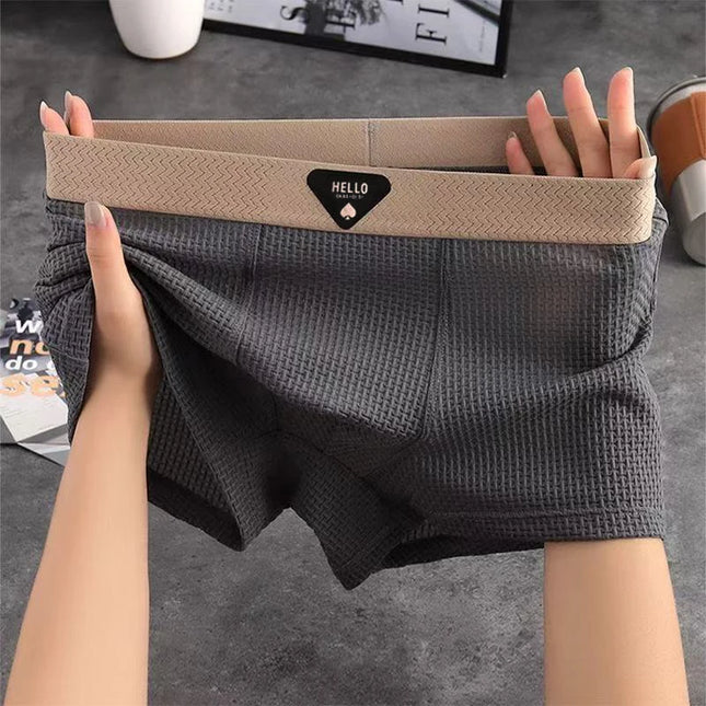 4 Pack Men's Ice Silk Boxer Shorts - Breathable, Cool, Thin Underwear for Men