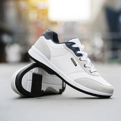 Men's Faux Leather Sneakers – Non-Slip Casual Shoes