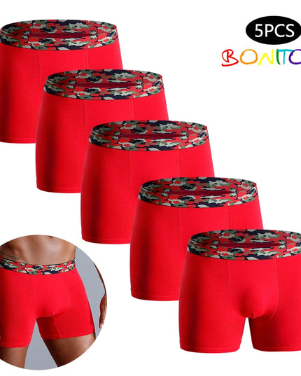5-Pack Men’s Camouflage Cotton Boxer Briefs – Comfortable Trunks Underwear for Men