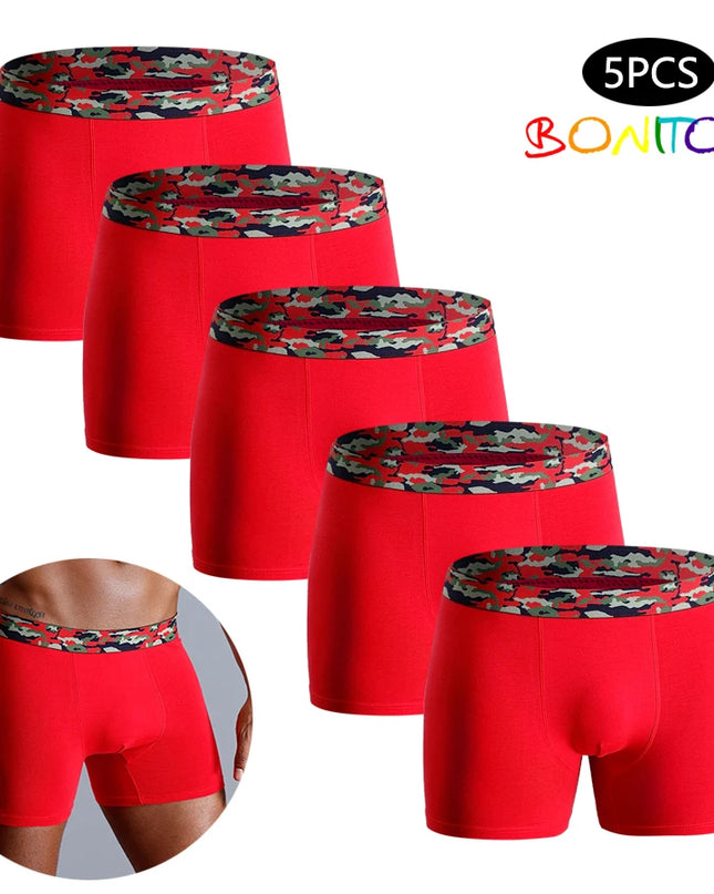 5-Pack Men’s Camouflage Cotton Boxer Briefs – Comfortable Trunks Underwear for Men