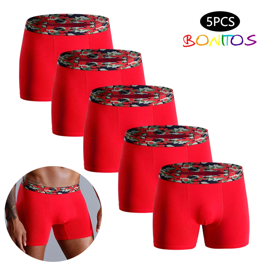 5-Pack Men’s Camouflage Cotton Boxer Briefs – Comfortable Trunks Underwear for Men