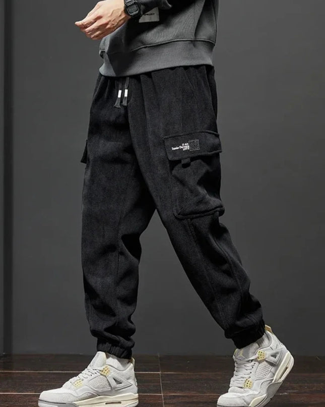 Men's Straight-Leg Joggers with Elastic Waist and Side Pockets