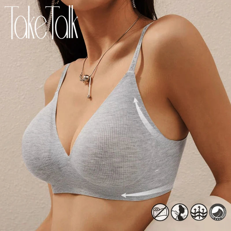 Women's Seamless Deep V Neck Bralette - Comfortable & Stylish Wireless Bra