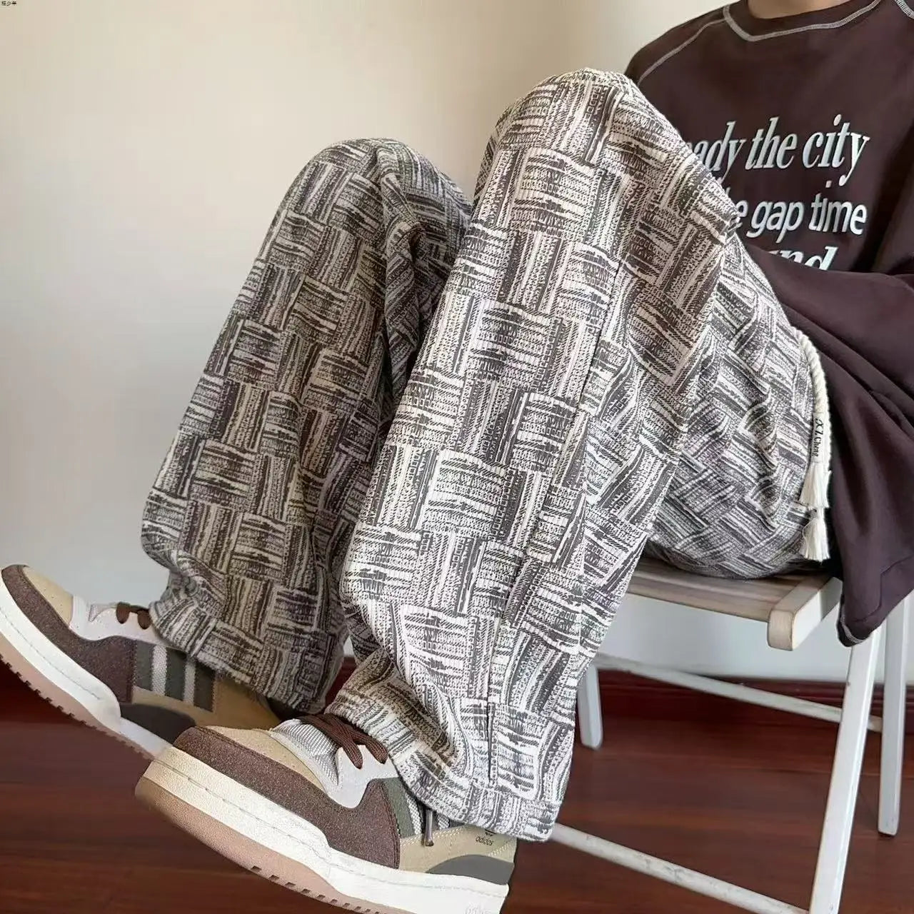 Men's Straight Fit Chino Corduroy Pants – Loose Wide-Legged Casual Trousers for Men