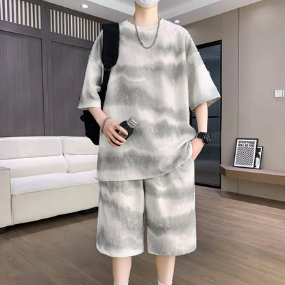 Men's Loose Fit 2-Piece T-Shirt and Shorts Set