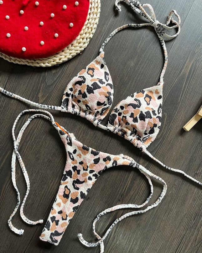 Leopard Print Push-Up Bikini Set: Women's 2-Piece Swimsuit