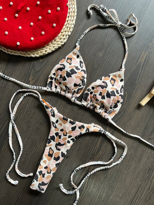 Leopard Print Push-Up Bikini Set: Women's 2-Piece Swimsuit
