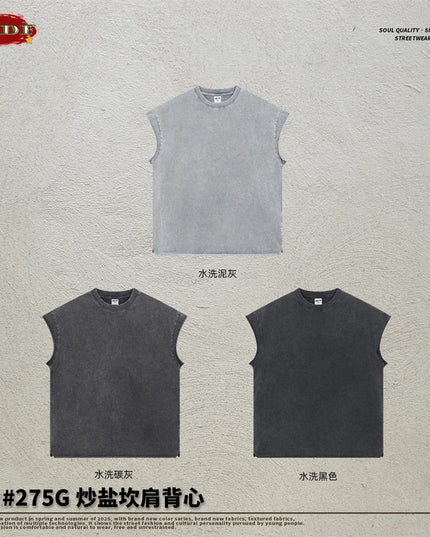 ZODF Unisex Cotton Tank Top – Oversized Loose Fit Sleeveless Vest