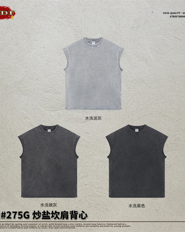 ZODF Unisex Cotton Tank Top – Oversized Loose Fit Sleeveless Vest