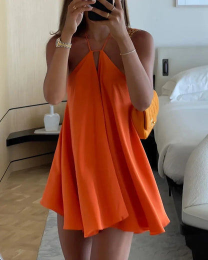 Women's Off Shoulder Dresses - Elegant Sleeveless Hollow-Out & Backless