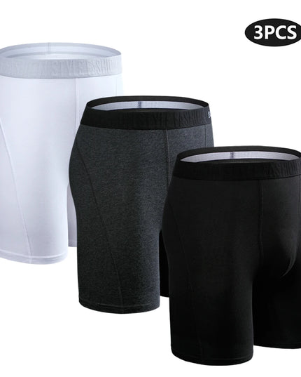 3-Pack Men’s Cotton Boxer Shorts – Long Fit
