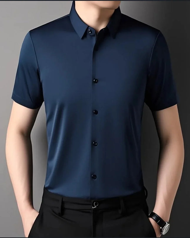 High-Stretch Men's Short Sleeve Casual Shirt