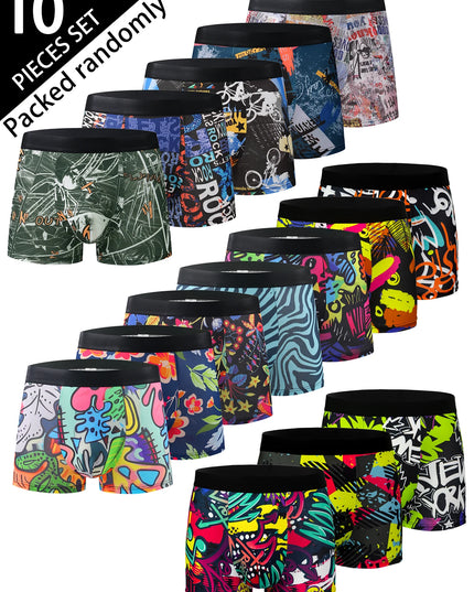 10-Pack Men’s Fashion Boxer Shorts – Comfortable Everyday Wear