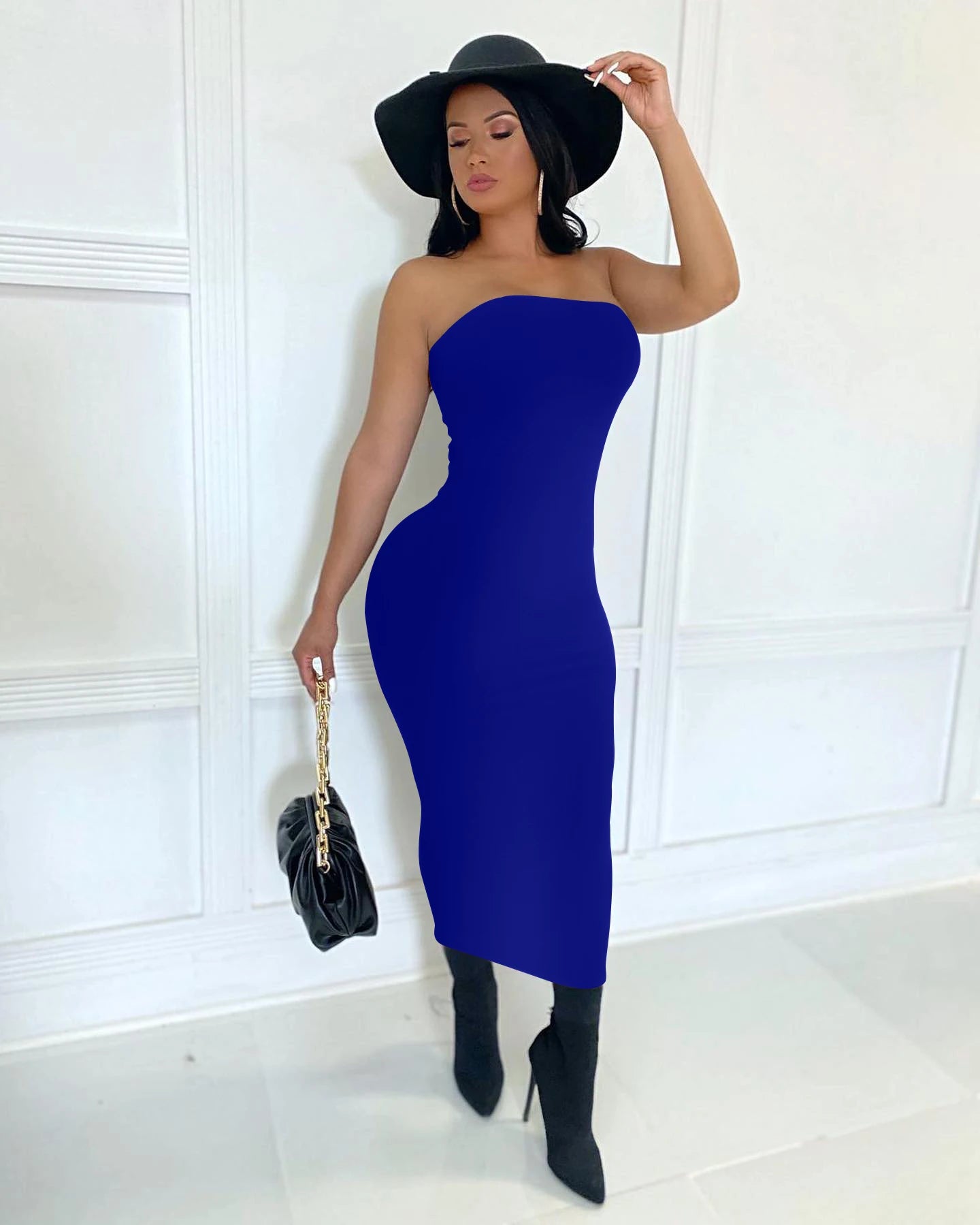 Women's Sleeveless Wrap Dress with Slim Waist