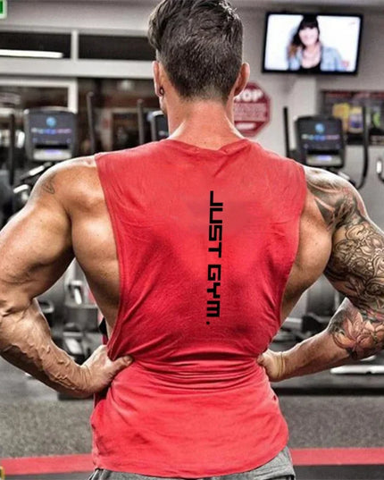 Just Gym Men's Fitness Tank Top - Side Cut Tee for Optimal Performance and Style