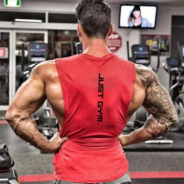 Just Gym Men's Fitness Tank Top - Side Cut Tee for Optimal Performance and Style