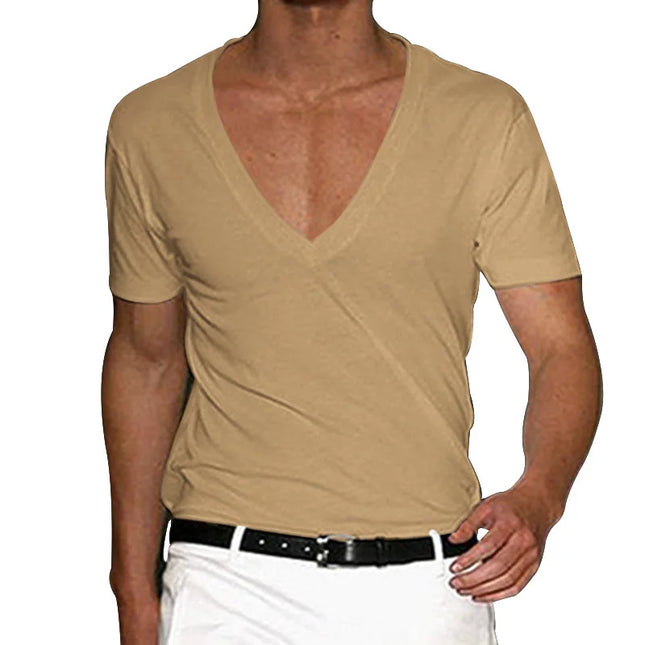 Casual Slim Fit V-Neck Short Sleeve T-Shirt